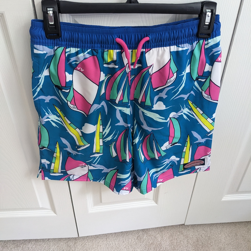 Vineyard Vines Blue and Pink Swim Shorts